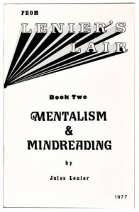 Jules Lenier - Book Two, Mentalism and Mindreading